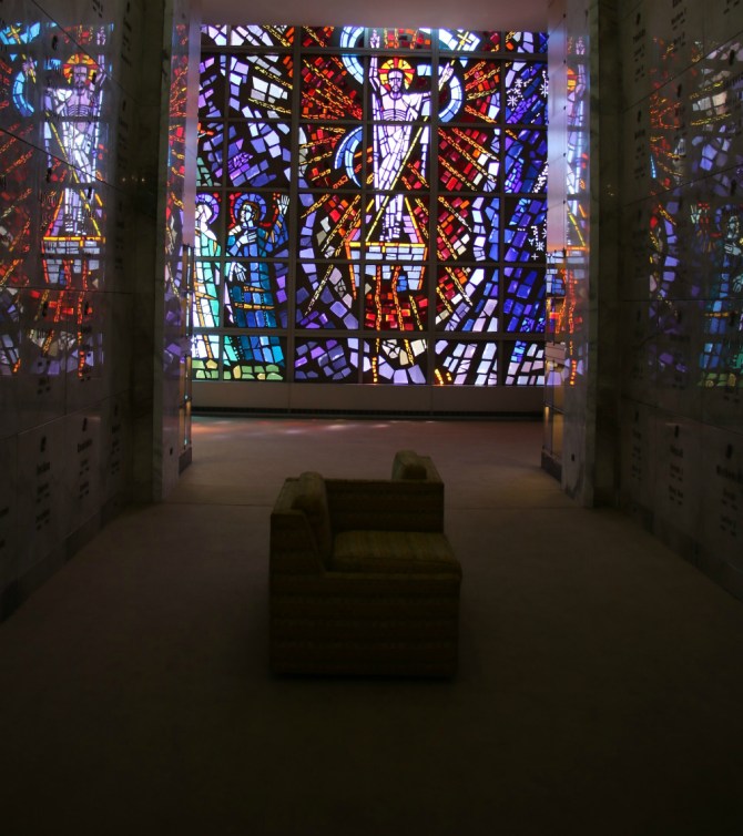 Resurrection mausoleum stained glass Jesus