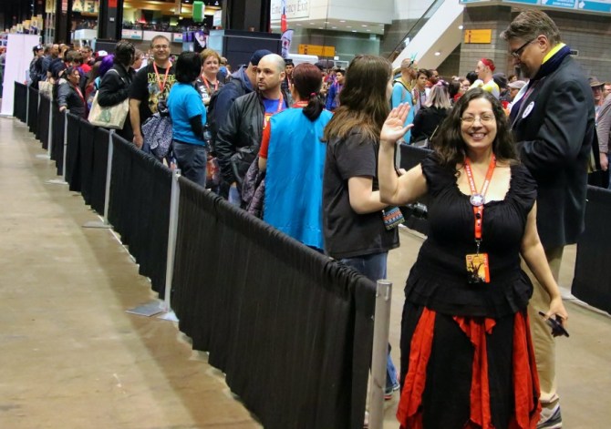 Fans of horror host, Svengoolie, waiting to see him Fans waiting for Svengoolie